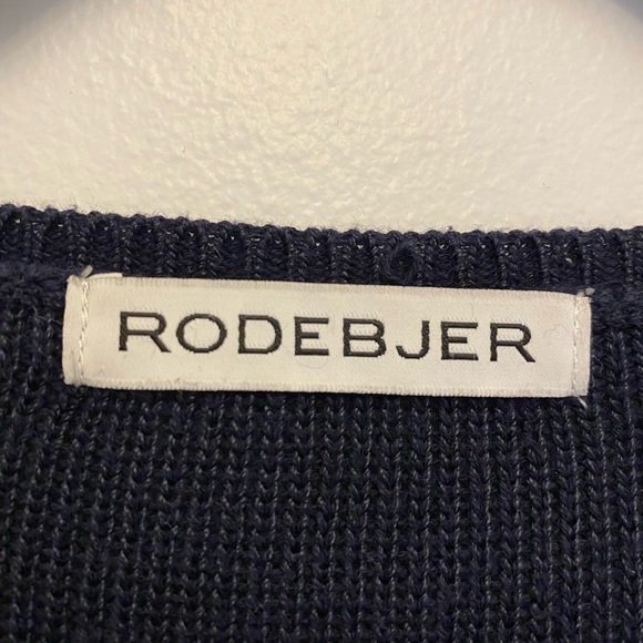 RODEBJER navy and white button up cardigan sweater - Picture 3 of 10